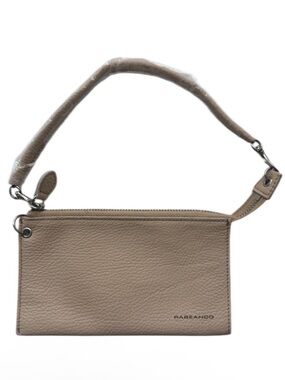 RABEANCO Cream Tan Leather Wristlet Clutch Convertible Bag NWOT Minimalist